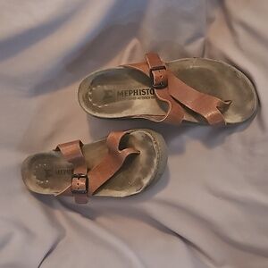 Mephisto Brown Leather Air Relax Sandals - Size 38